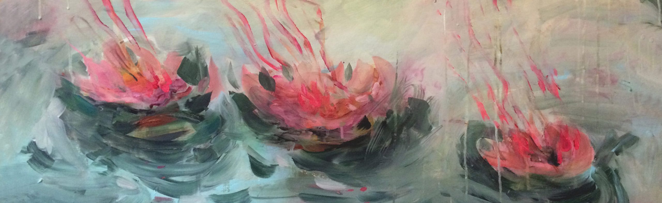 Peinture sur toile Waterlilies - Estelle Séré