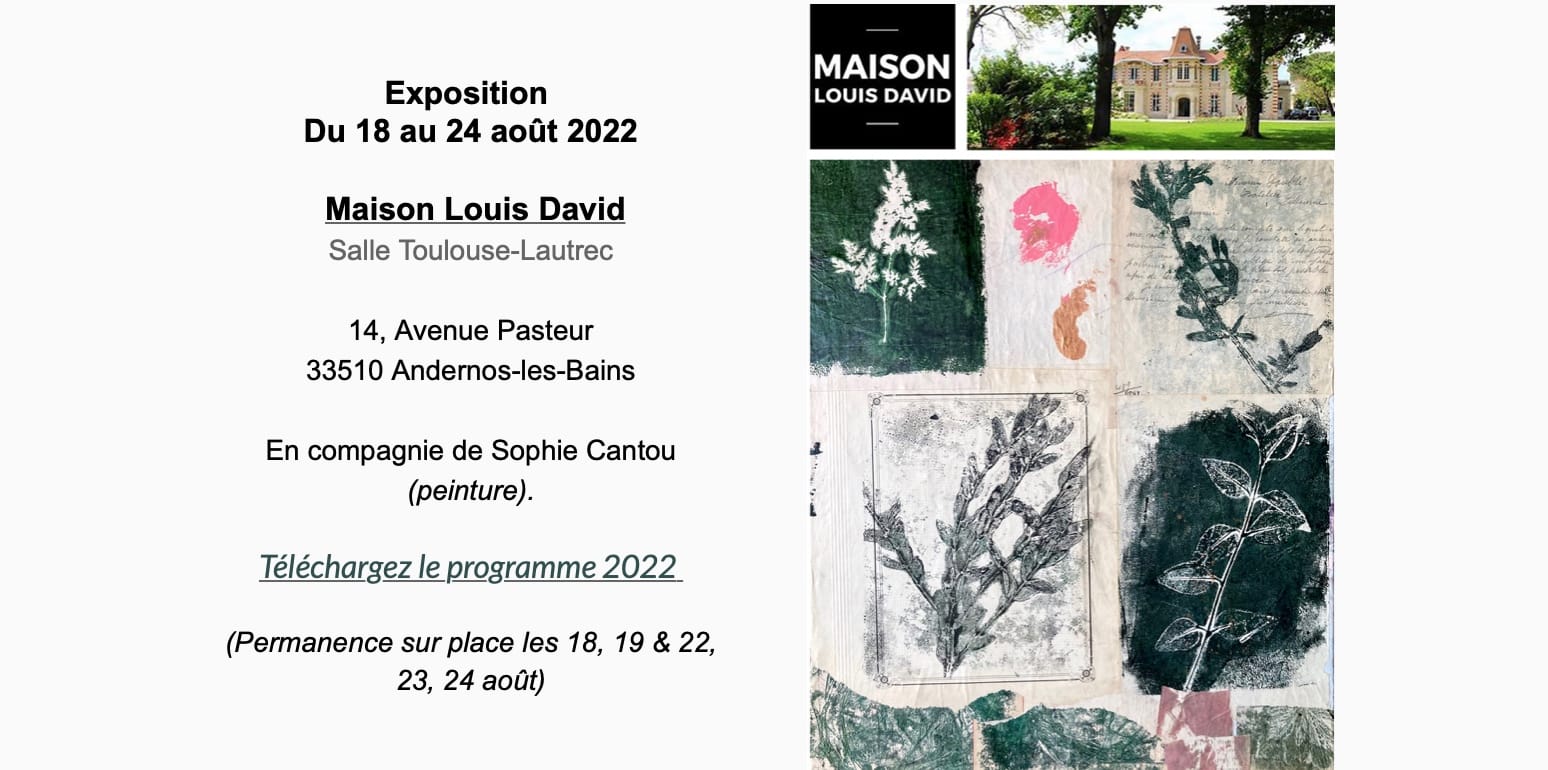 Estelle Séré - Exposition Du 18 au 24 août 2022 Maison Louis David Salle Toulouse-Lautrec