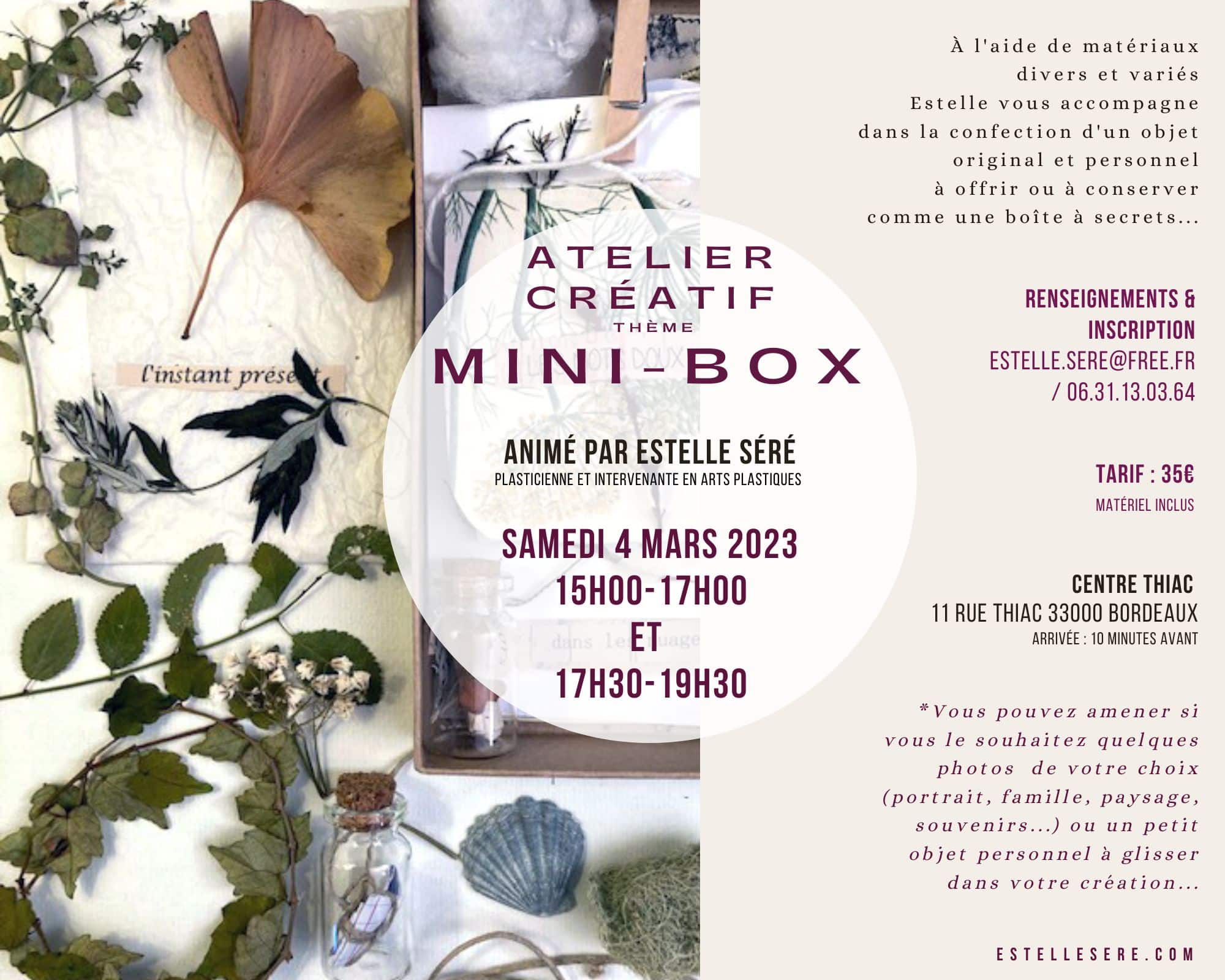 You are currently viewing ATELIER CRÉATIF MINI-BOX 2023